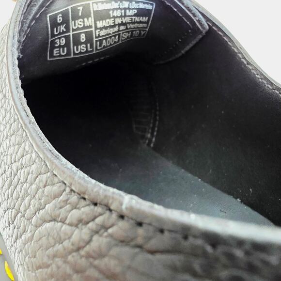 Dr. Martens Black 1461 Combs Cap Toe Derby Lace Up Loafers Woman's 8 / Men's 7 - Picture 4 of 12